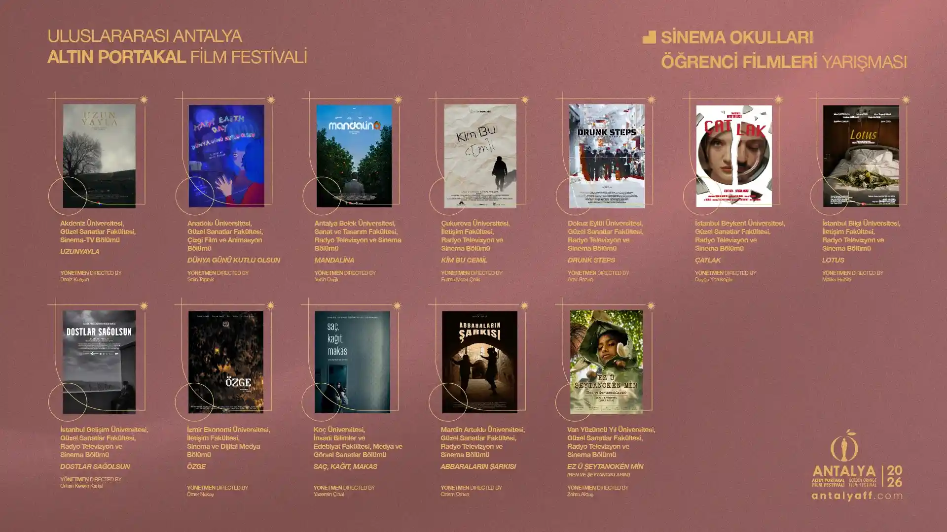 Altın Portakal Sinema Okulları Öğrenci Filmleri Yarışması Finalistleri Duyuruldu